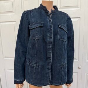 Charter Club Dark Blue Jean Jacket Women’s Size 2X Buttons